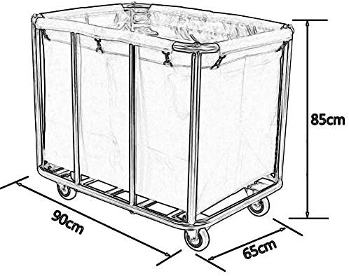 Omoons Carrinhos, carrinho de classificação de lavanderia que serve o carrinho de serviço pesado com rodas, cesto de lavanderia com