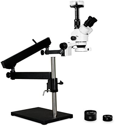 Vision Scientific VS-9FZ-IFR07-10N Microscópio estéreo de zoom trinocular simul-focal simul, 10x WF, ampliação de 3,5x-90x,
