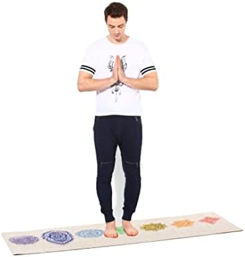 Shakti Warrior Hemp Yoga Mat - Extra e largura - artista projetada, tapetes ecológicos premium, não deslizante, não tóxico, ótimo