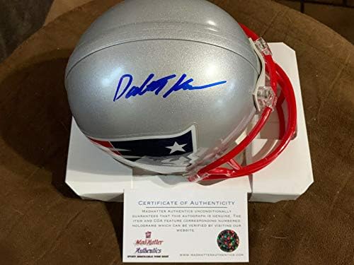 Dalton Keene autografou Mini New England Patriots Capacete - Capacetes NFL autografados