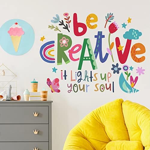 Yovkky Be Creative Inspirational Quote Decalques de parede adesivos, colorido berçário neutro sala de aula de sala