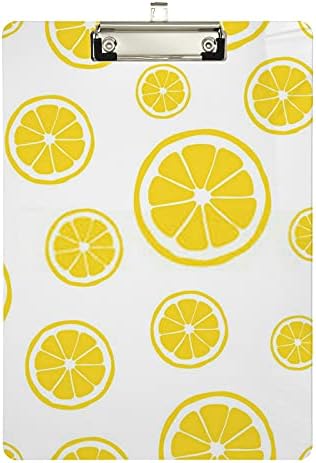 Lemon Plastic Clipboard 9 x12.5 Placas de clipas com clipe de letra de letra de baixo perfil A4 Placa de serviço pesado