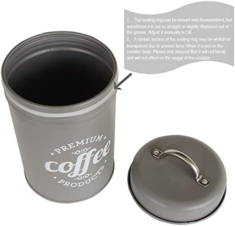 Cadeias de cozinha cinza Schonee, vasilhas rústicas de fazenda definida para armazenamento de alimentos secos, frasco de armazenamento de bancada de metal, conjunto de 3 recipientes de armazenamento de chá de açúcar de café)