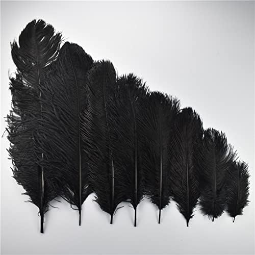 Zamihalaa 10pcs penas de avestruz preto para artesanato fascinantes peças centrais fascinantes para mesas de casamento