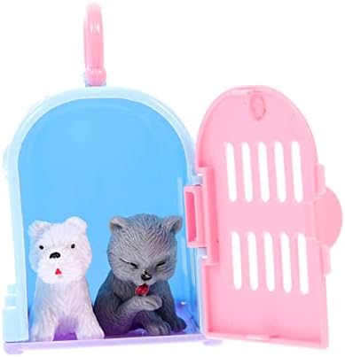 Toyvian 3 Sets Mini Pet Room Mini Casa Cena Props Toys de gato para crianças Toys de cães de cães de gato Adornos para