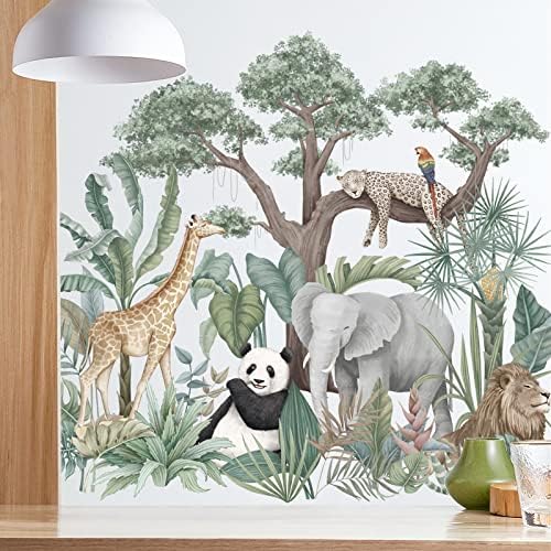 Esquecimentos de parede covpaw® Jungle Animais da floresta elefante panda girafa decoração de casa lobby todos