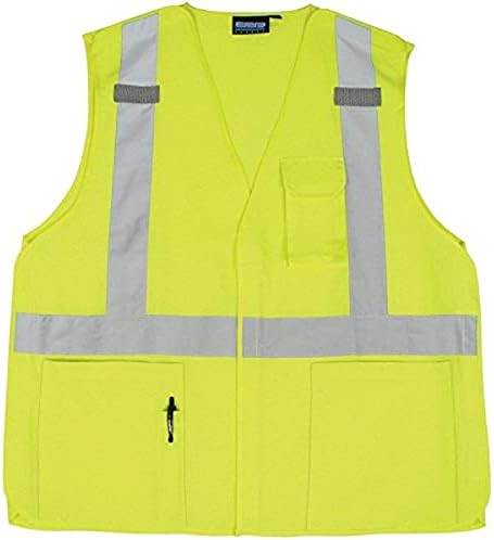 ERB 61376 Modelo S360 Classe 2 Tecida Oxford Break-Away Colet, Hi-Viz Lime, L