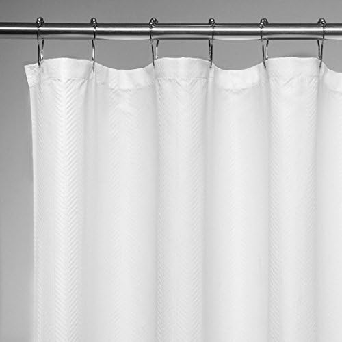 Cortina de chuveiro de tecido de bino 'peito de aranho' - 70 x 72 - tecido de cortina de chuveiro branco, cortinas