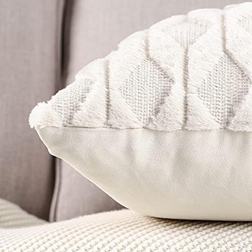 Conjunto de Madizz de 2 macias de lã curta a veludo de lã decorativa capas de travesseiro