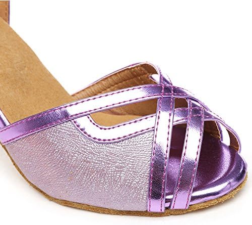 Pierides feminino sandálias de dedo peep salsa latin tango pratica sapatos de dança de salão com 2,75 de salto