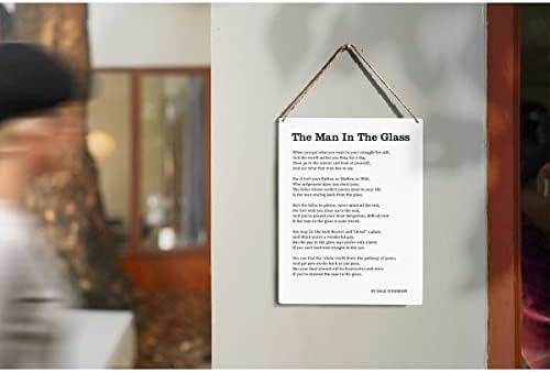 O homem na madeira de vidro placas inspiradas poesia de madeira sinais de madeira rústica pendurada na placa em casa arte de
