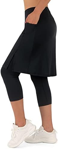 ANIVIVO Scorreu leggings para mulheres, saia de tênis atlética acima do comprimento do joelho com leggings Salia ativa Capris