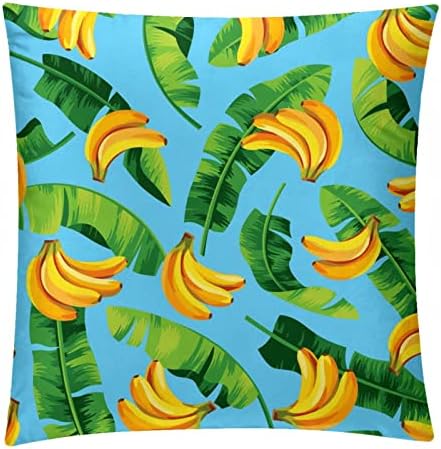Pacote vbfofbv de 2 capa de almofada de veludo capa de almofada de travesseiro quadrado para cama de sofá, folhas de banana