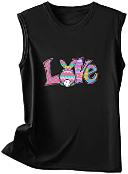 Camisas do dia da Páscoa para mulheres Carta de amor Print Tshirt Loose Top top Casual Summer Crewneck Graphic Tee