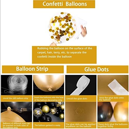 RAMADAN MUBARAK Party Decoration Supplies Balloon Arch Kit inclui balões de látex de confete de ouro preto dourado