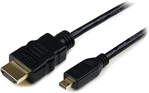 Startech.com Micro HDMI para Cabo HDMI com Ethernet - Vídeo 4K 30Hz - Micro Durável Micro HDMI Tipo -D para HDMI 1.4 Cabo do adaptador/cabo conversor - Monitores/TVs/M/M/M/M/M -