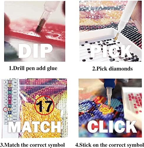 Kits de pintura de diamante Clendo para adultos para crianças iniciantes, kits de arte de diamante de diamante 5D DIY, broca completa