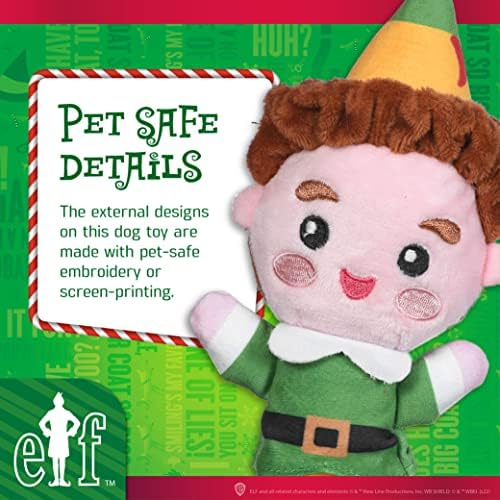 Elfo para animais de estimação 6 Buddy the Elf Dog Plush Squeaker Toy | Brinquedos de pelúcia estridentes para cães