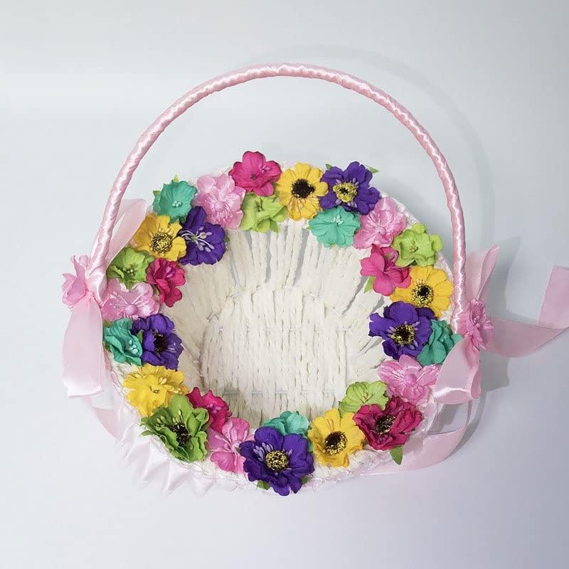 TJLSS Weave Basket Simulation Flor Forging Basket Basket Firm Girl Small Flower Basket Wedding Supplies