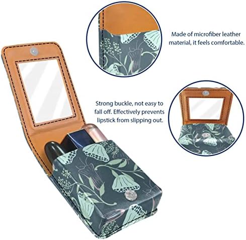 Caixa de batom de Oryuekan, bolsa de maquiagem portátil fofa bolsa cosmética, organizador de maquiagem de suporte de batom, floral
