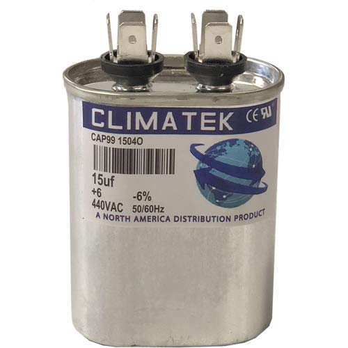 Capacitor Oval Climatek - se encaixa em Amrad VA2000/37-156 | 15 UF MFD 370/440 VOLT VAC