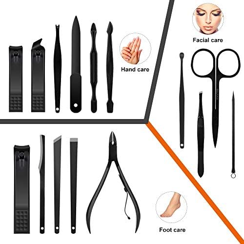 Trdybsk Aço inoxidável Clipper Cutter Cutter Scissor Tweezers Knife Pick Kit Manicure Pedicure Toe Tools