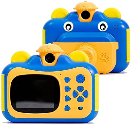Câmera de impressão instantânea de câmera FXNFXLA KIDS, câmera de impressão térmica para crianças, brinquedos de câmera de vídeo digital de 1080p HD, presente de aniversário para meninos