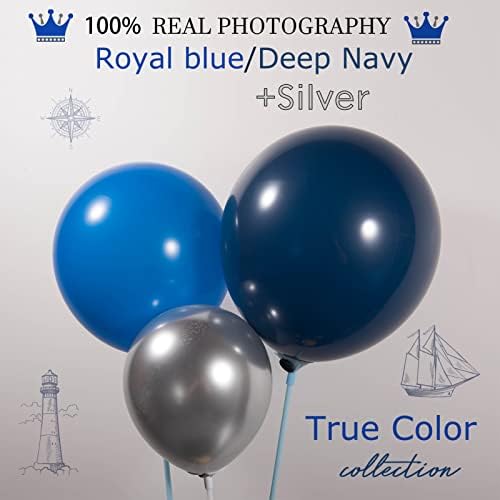 Marinha Royal Blue Silver Balloon Garland Kit 160 PCs Balões azuis escuros Arco para 2023 Graduação Party Boy Birthday Decorações 50th Men Bithday Supplies