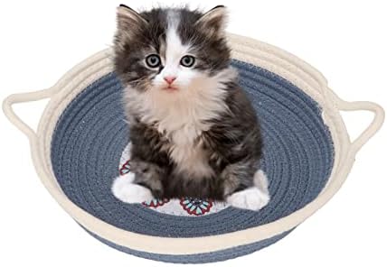 Cama de corda de algodão fotabpyti, cesta de cama de gato dupla dupla para todas as estações