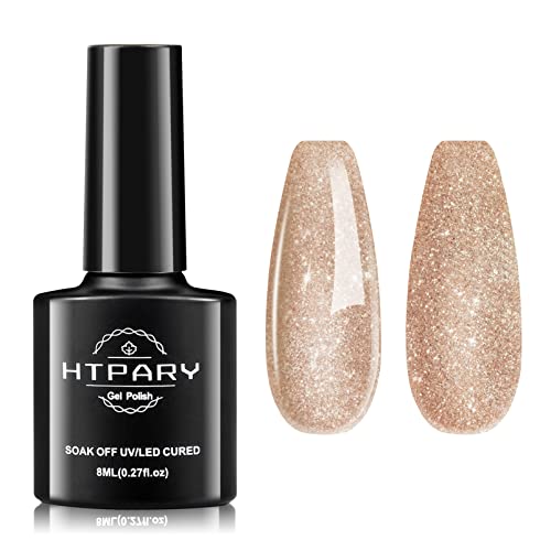 HTPARY GEL GEL POLLION GLITTER GLITTER JAMPAGNE ROSE ROSE DOLD DURO LUNCIMENTO GEL POLSOLE