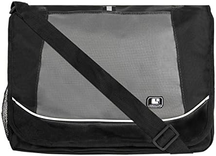 Maggie Canvas Messenger Bag Water resistente a uma bolsa de laptop durável de 15 polegadas com bolso de malha lateral,