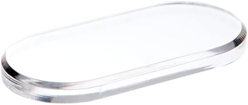 Plymor Clear acrílico oval Base de exibição, 4 W x 2 d x 0,5 h