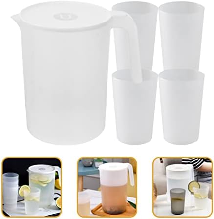 Kichvoe Water Jug Water Jug Jug Jug jarro de jarro de jarro com tampa e 4 xícaras de bebida jarros frios chaleira de água