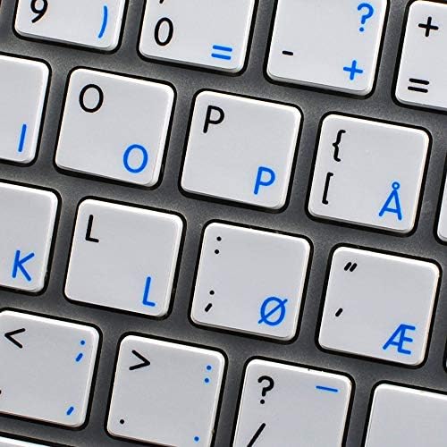 4Keyboard English - Norwegian não transparente adesivos de teclado são compatíveis com a Apple em fundo branco