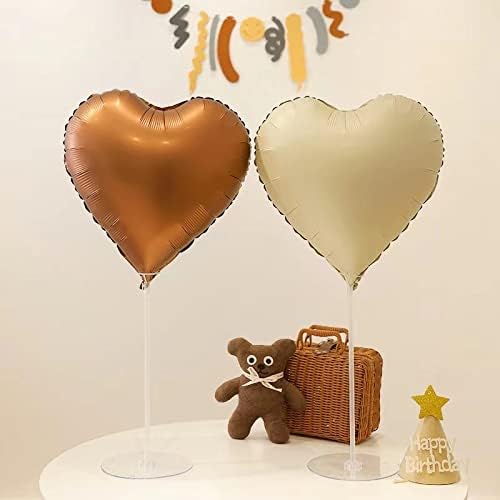 10pcs de café com papel alumínio de balões em forma de coração 18 polegadas de 18 polegadas de coração marrom