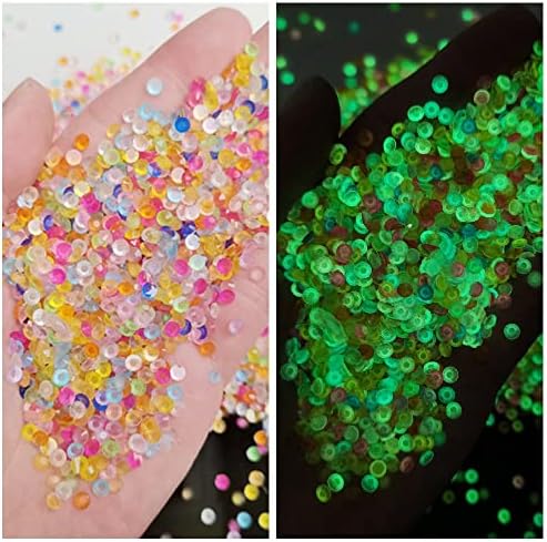 3mm 4mm 5mm 6mm 500g Pedras luminosas transparentes brilham na resina de geléia escura para decoração -