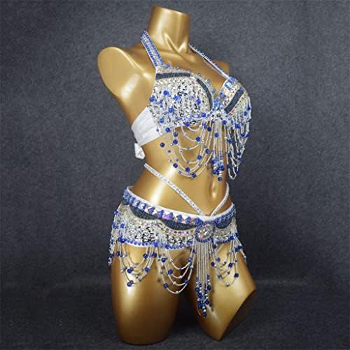 Klhhg Based Belly Dance Clothing Bra and Belt 2 peça/Set Figurmings for Women Costume de figurino