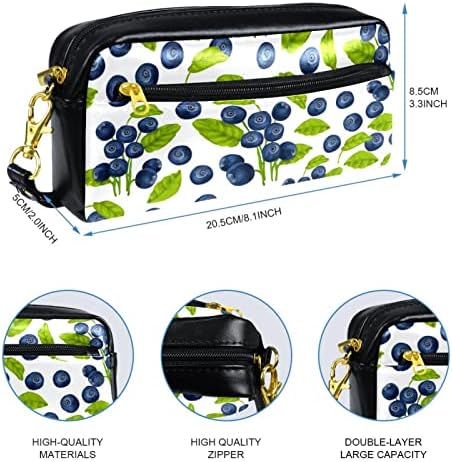 PU CASE LENTO LENTO LENTO DOMISTRO POMPOL Bluerberry sem costura Organizador de papelaria com compartimentos Bolsa de