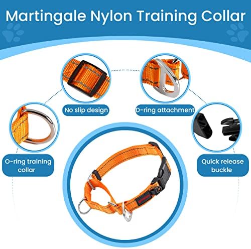 Gonalulu Martingale Nylon Safety Training Collar. Colar de deslizamento refletivo sem puxão para cães grandes pequenos grandes