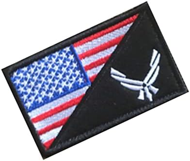 American USA Flag dos EUA Air Force Logo Patch Hook e Loop Morale Aplique Aplique Bordleaided Patch 2pcs