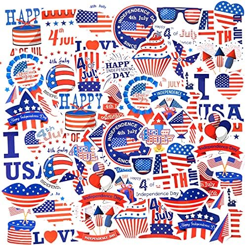 50 peças Independence Day Stickers American Decalques patrióticos Americanos adesivos patrióticos autônomos 4 de julho Decalques