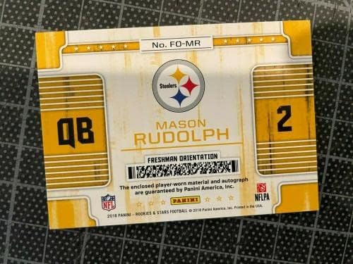 2018 R&S Freshman Orientação Mason Rudolph Steelers Jersey Auto 72/75 - Jerseys autografadas da NFL
