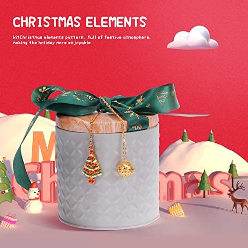 Christmas Santa Cookie Tins Jar: Caixas vazias de latas de presente Treats de natal linger latas de presente recipientes