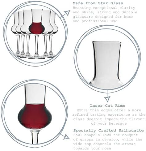 Bormioli Rocco Restaurant Grappa Liqueur Glass com STEM - 80ml - pacote de 6