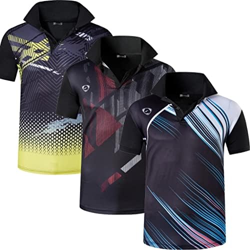Jeansian masculino 3 pacotes OurDoor Sport Rápido polo seco de camiseta de camiseta de tênis de tênis
