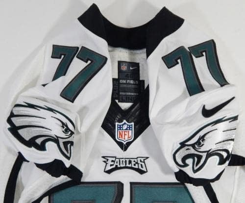 2014 Philadelphia Eagles Barrett Jones #77 Jogo emitido White Jersey 46+4 726 - Jerseys de jogo NFL não assinado usada