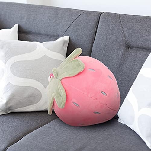 Stobok Kids Toys Morango Decoração de travesseiro de travesseiro de frutas Pillow Strawberry Almofado de pelúcia 25 cm