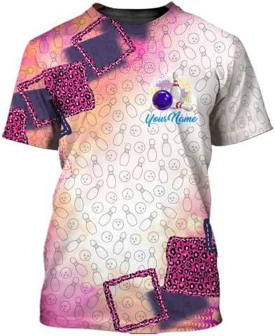 Camisa personalizada de boliche para homens, camisas de boliche personalizadas para mulheres, Bowler Gifts Bowling Shirts 3D Unissex Tamanho S-5xl