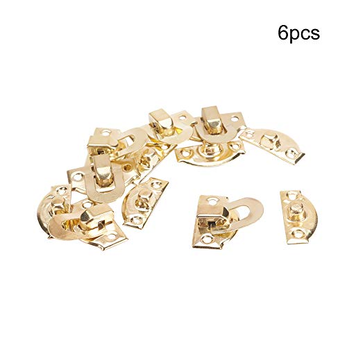 YINPECLY BULHLE BULHLE BULHAS CATA TOGLE HASP 21x20mm Ferro de fivela de fivela de trava de ferro de 21x20mm com parafuso para jóias decoração de buginket tonolas de ouro 6pcs