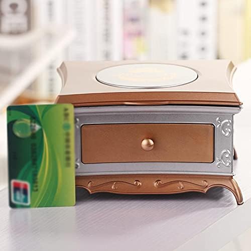 Caixa de música rotativa da dançarina xjjzs caixa de maquiagem de gaveta clássica Caixa de armazenamento de jóias para